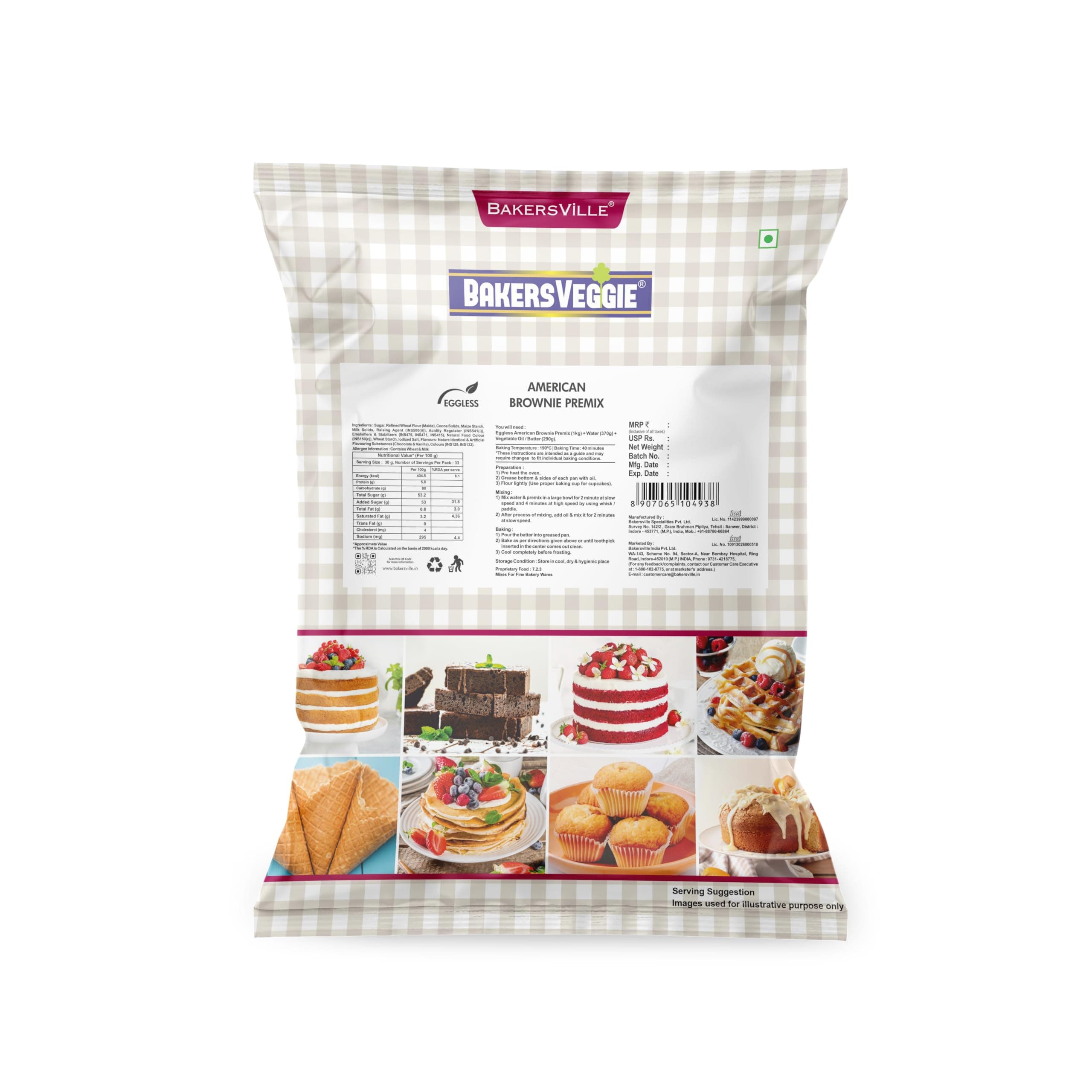 Eggless Cake Premix, 1 Kg (American Brownie Cake)