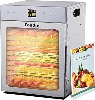 - Food Dehydrator for Jerky, 12 Stainless Steel Trays, 1200W Fruit Dehydrator, 24H Timer and 190°F Temperature Control, Overheat Protection, Food Dryer for Jerky, Herbs, Fruit, Dog Treats