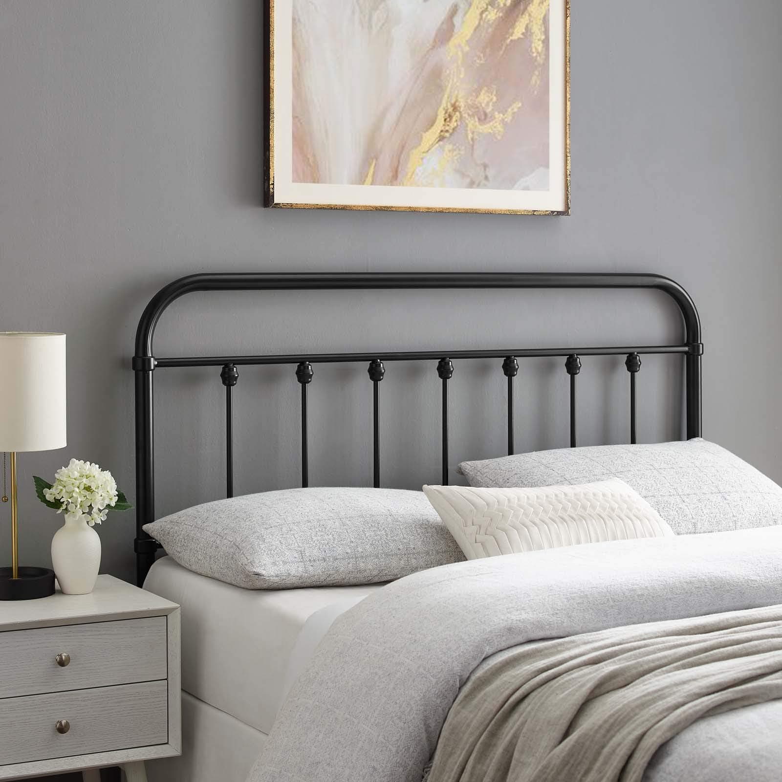 MOD-6155-BLK Sage King Metal Headboard, Black