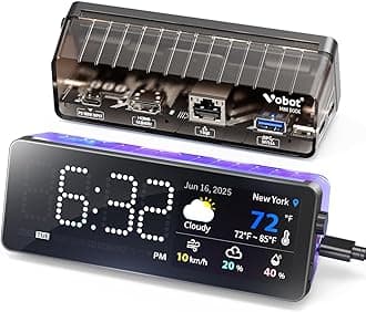 USB C Laptop Docking Station (7-in-1), USB C Hub with Screen, Multiple Built-in Apps, Docking Station with HDMI 4K@60Hz, 90W Max Power Delivery, 1 Gbps Ethernet, USB C Dock for Mac/Dell/HP/Steam Deck