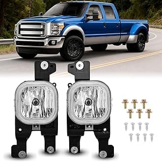 Nilight Fog Lights Assembly Compatible with 2008 2009 2010 FORD F-250 F-350 F-450 F-550 F250 F350 F450 F550 SUPER DUTY Clear Lens Fog Lamps Replacement with H10 12V 42W Bulbs