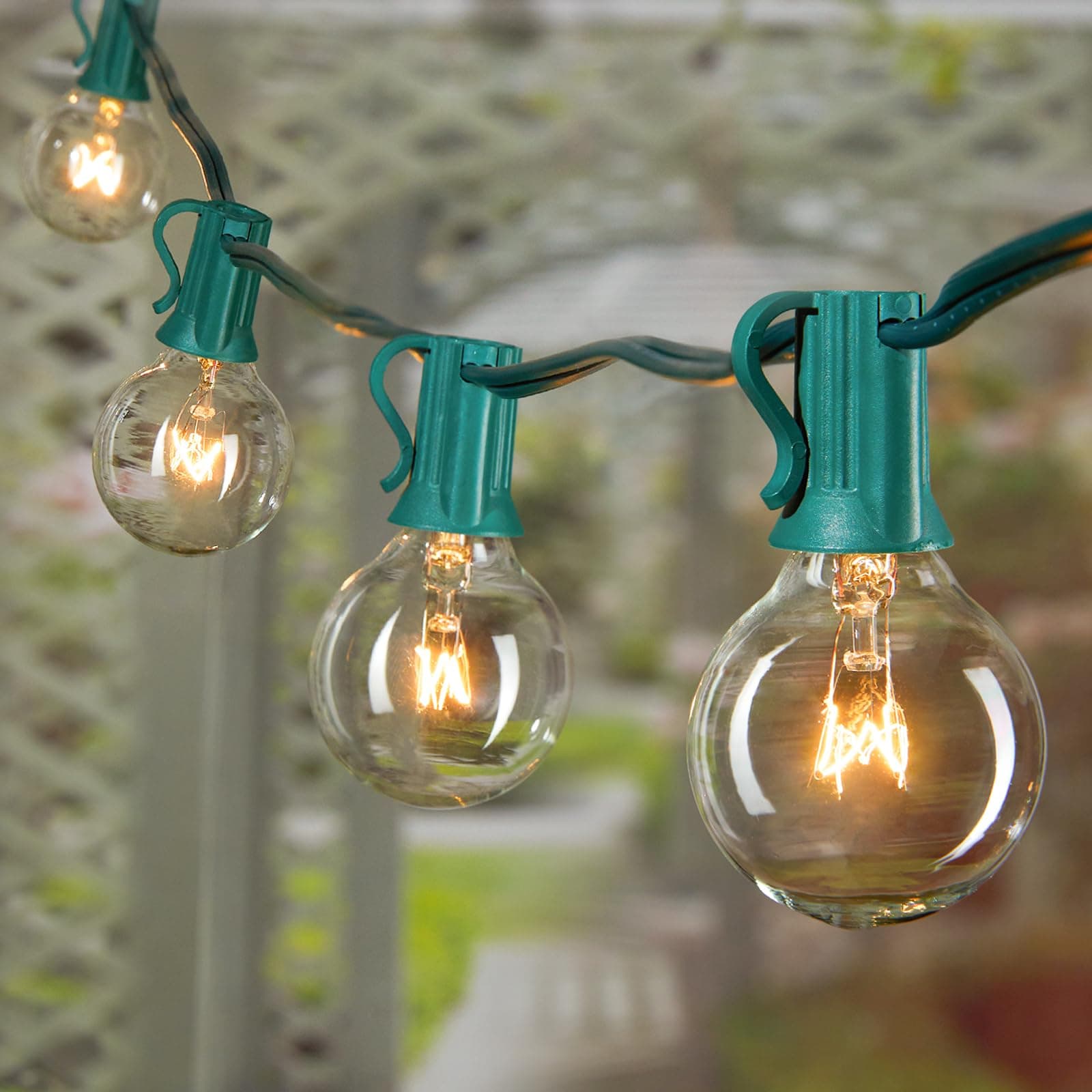 25Ft G40 Globe String Light Set, UL Listed for Indoor/Outdoor Commercial Decor (Green Wire)