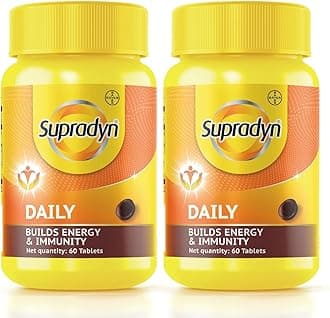Supradyn Daily, India's No.1 Multivitamin (120 tablets) with Biotin, Vitamin C, Vitamin D3, Calcium, Zinc for Daily Immunity & 2X Energy for Men & Women