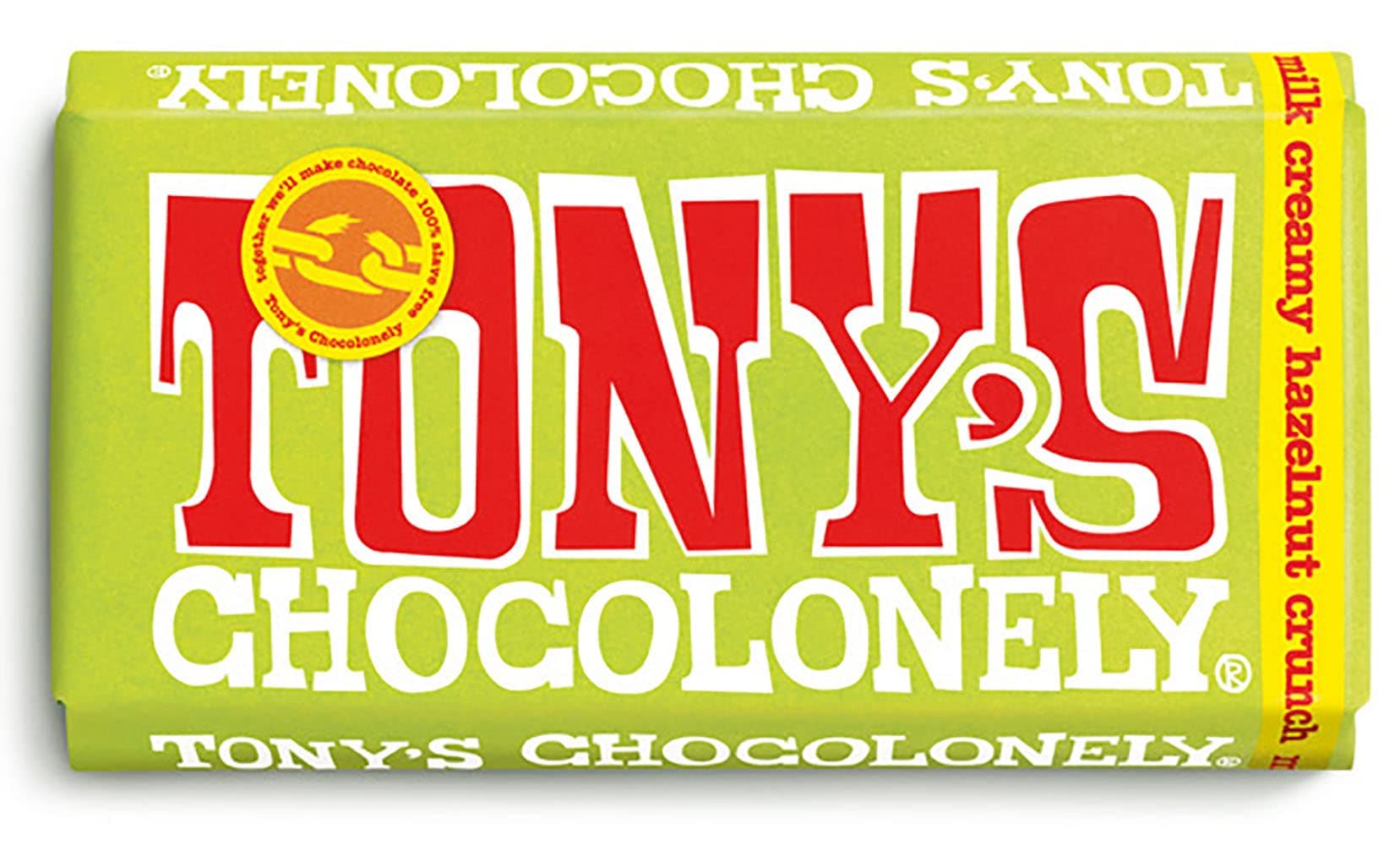 TONY'S CHOCOLONELY MILK CREAMY HAZELNUT CRUNCH