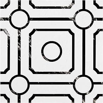 Achim Home Furnishings Retro 12x12 Self Adhesive Vinyl Floor Tile - Black & White Carrera - 20 Tiles/20 sq. ft. (RTFTV60920)