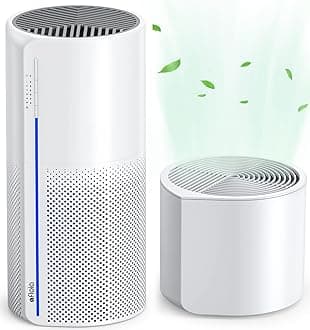 Afloia 2 in 1 HEPA Air Purifier with Humidifier, 3 Stage H13 Filters for Home Allergies Pets Hair Smoker Odors, Evaporative Humidifier, Auto Shut Off, Quiet Air Cleaner with Seven Color Light,MIROPRO
