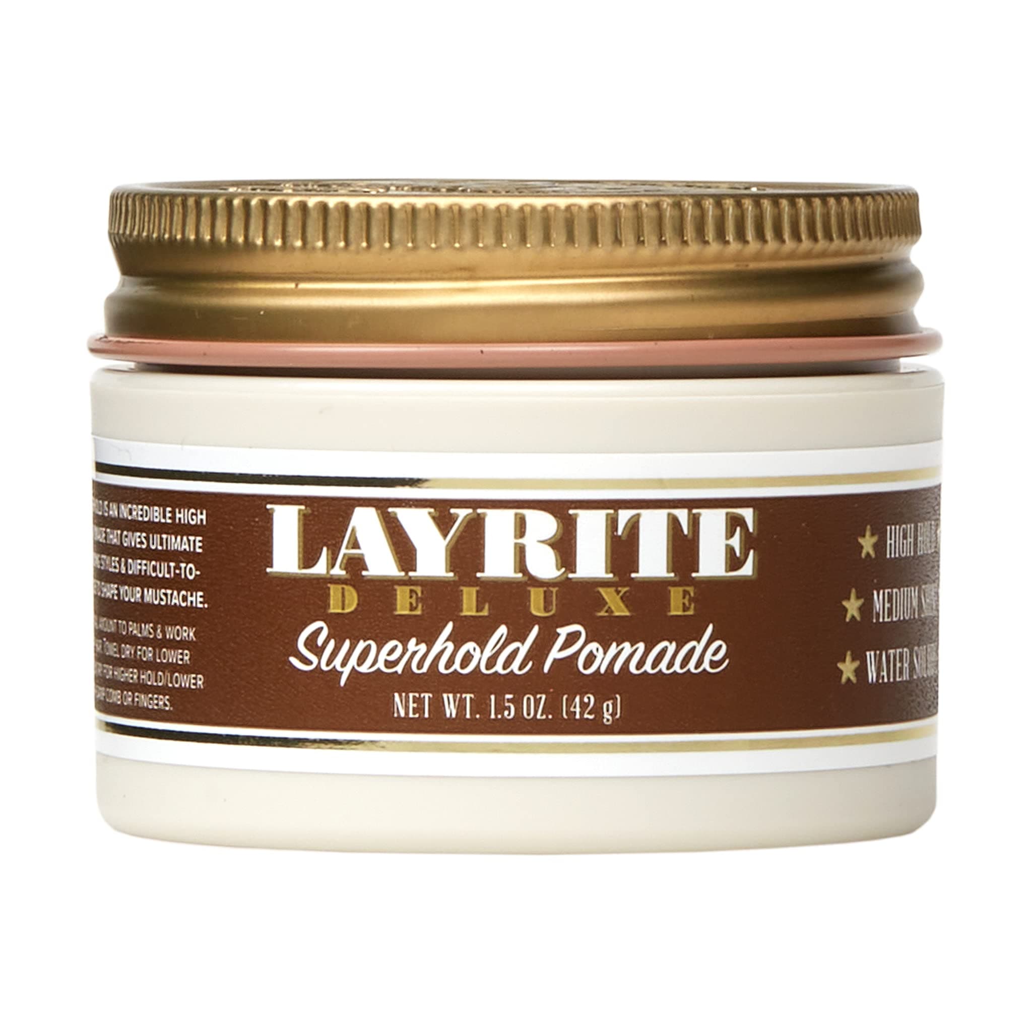 Layrite Superhold Pomade 42g | High Hold | Water Soluble | Medium Shine