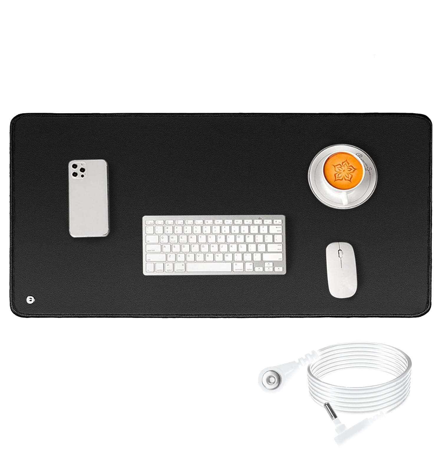 Grounding Mat,Universal Grounding Mat with Grounding Cord,Grounded Therapy,Conductive Leather Mat.