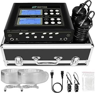 Dual Ionic Foot Bath Detox Machine, Ion Cleanse Detox Foot Spa Set of 2 with Arrays, Heated Waist Belt | 5 Detox Modes, Time Preset