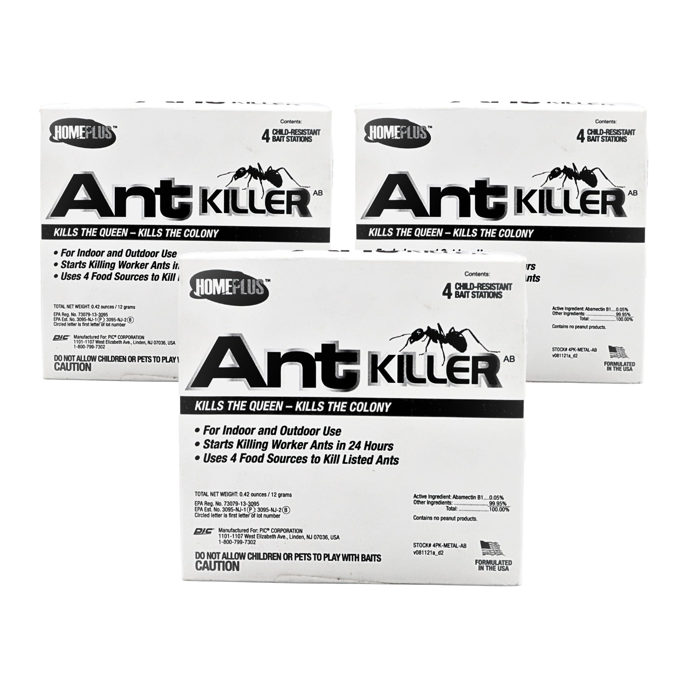 Home Plus Ant Killer Ab, Metal Bait, Ants For House, Traps Indoor & Outdoor, 12 Pack