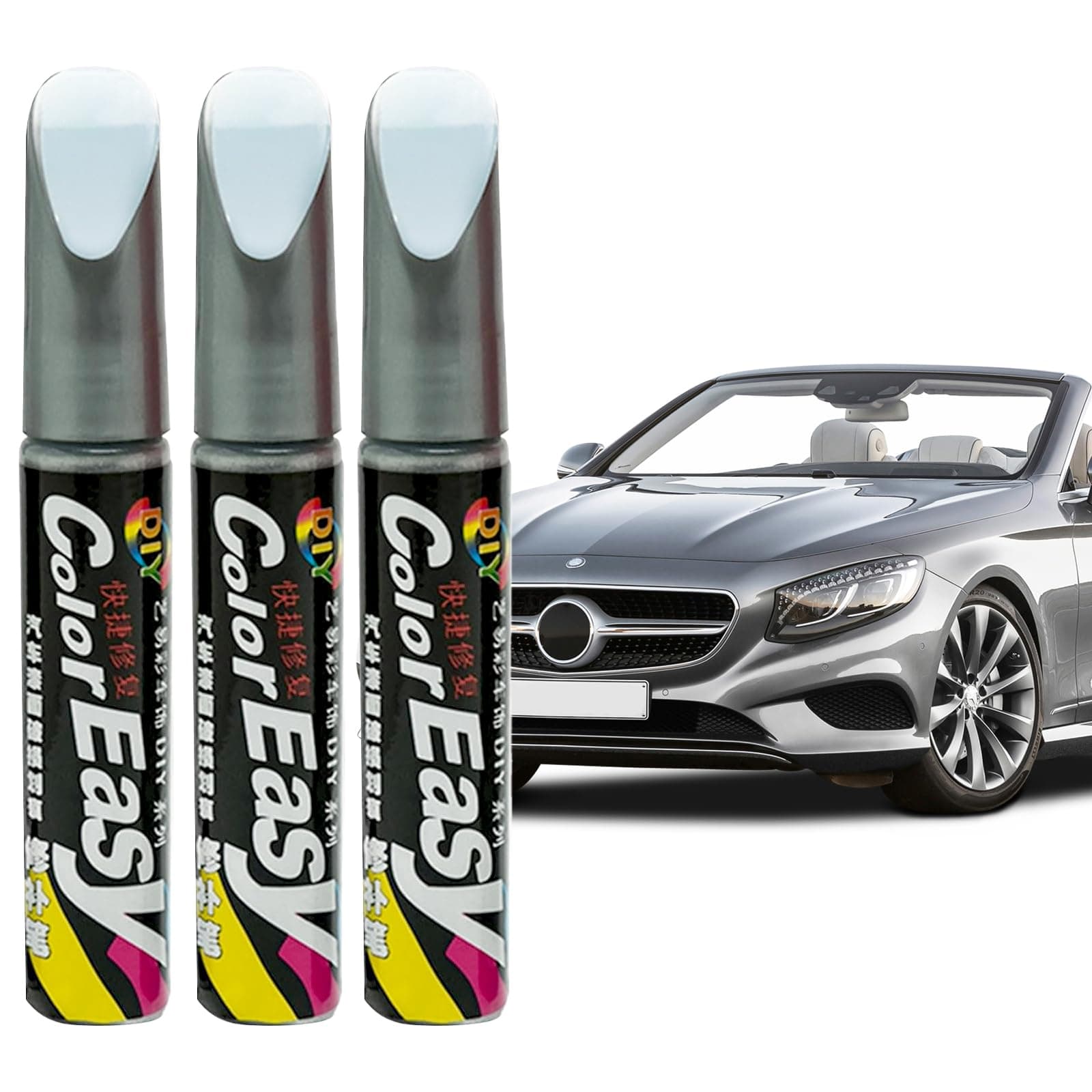 3 Pcs Car Touch up Paint Pen 3 Pcs Car Paint Touch up Silver Touch up Paint for Cars for Scratch Repair Car Touch Up Paint Pen 12ml (Silver)