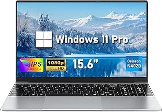 15.6'' Laptop Computer, N4000 Processor Laptops with 8GB RAM, 256GB SSD,15.6 inch FHD 1920 * 1080 Display, WIFI5, BT4.2, Windows 11 Pro, Gray