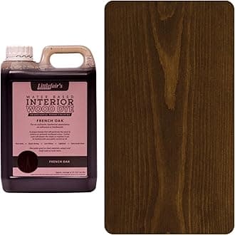 Littlefair's Wood Stain Water Based - 2.5 LTR - Indoor Furniture Stain Light & Dark Finishes - Special Non Toxic & Eco Friendly Formula - Wood Stain for Crafts - Colour: French Oak