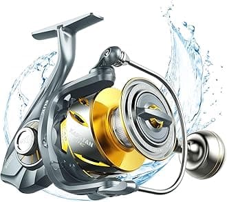 Kapstan Elite Saltwater Spinning Reel - IPX6 100% Waterproof Up to 55LBs Max Drag Big Game Fishing Reel - CNC Aluminum Body - Power Handle, 6+1+1 Corrosion-Resistance Bearing System