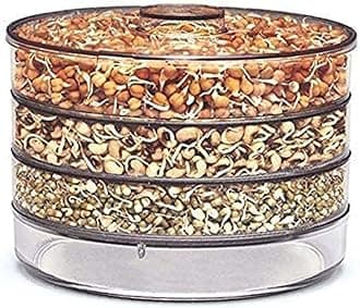 - Sprouts Maker Box Stackable 4-Tier Sprouting Set for Organic Home Making Fresh Sprouts Beans for Living Healthy Life Sprout Maker 500 ML (Transparent)