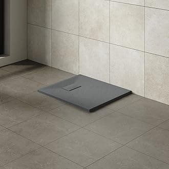 Aquariss 900x700mm SMC Anti Slip Shower Base Tray Rectangular for Shower Enclosure Anthracite