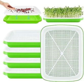 Germination Trays for Sprouts Propagation Set Germination Tray: 5 Pieces Cress Propagation Trays Seed Tray Germination Tray Sprouts Growing Set for Indoor Growing of Mung Beans Wheatgrass