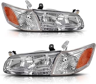 AUTOSAVER88 Headlight Assembly Compatible with 2000 2001 Camry Headlamps+Amber Corner Lamps