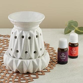 Asian Aura Aroma Diffuser for Home Fragrance| Aroma Burner for Aromatherapy| Home Decor| Aroma Oil Warmer Electric Ceramic Diffuser for Room Fragrance (Pyramidal)