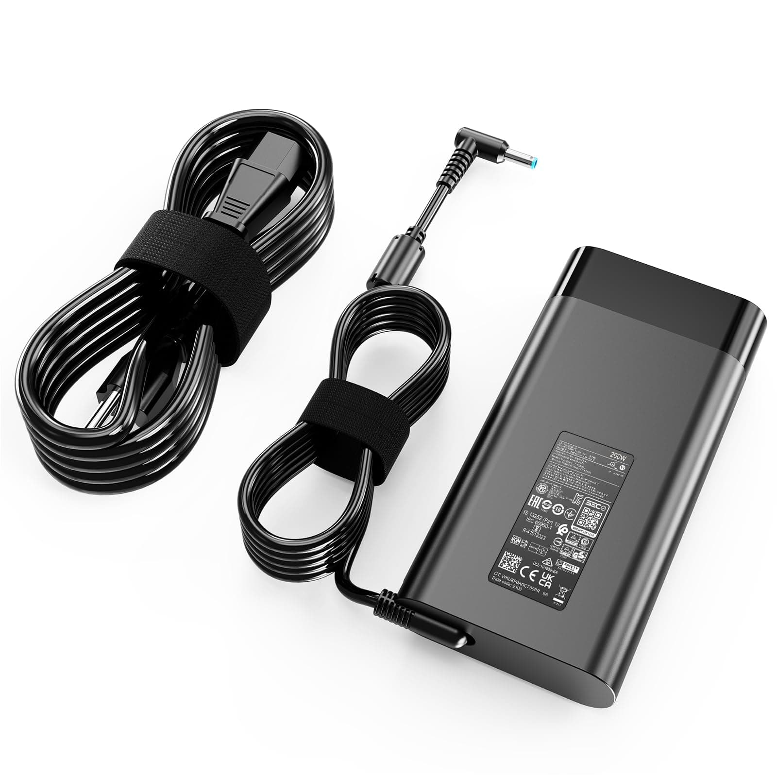 200W Laptop AC Adapter Power Supply Cord, 19.5V 10.3A, Compatible with HP Victus Gaming 15/16, Omen Gaming 15/17, Pavilion 15/17, ZBook 17 G5 Series, Replacement for TPN-DA10 L00818-850