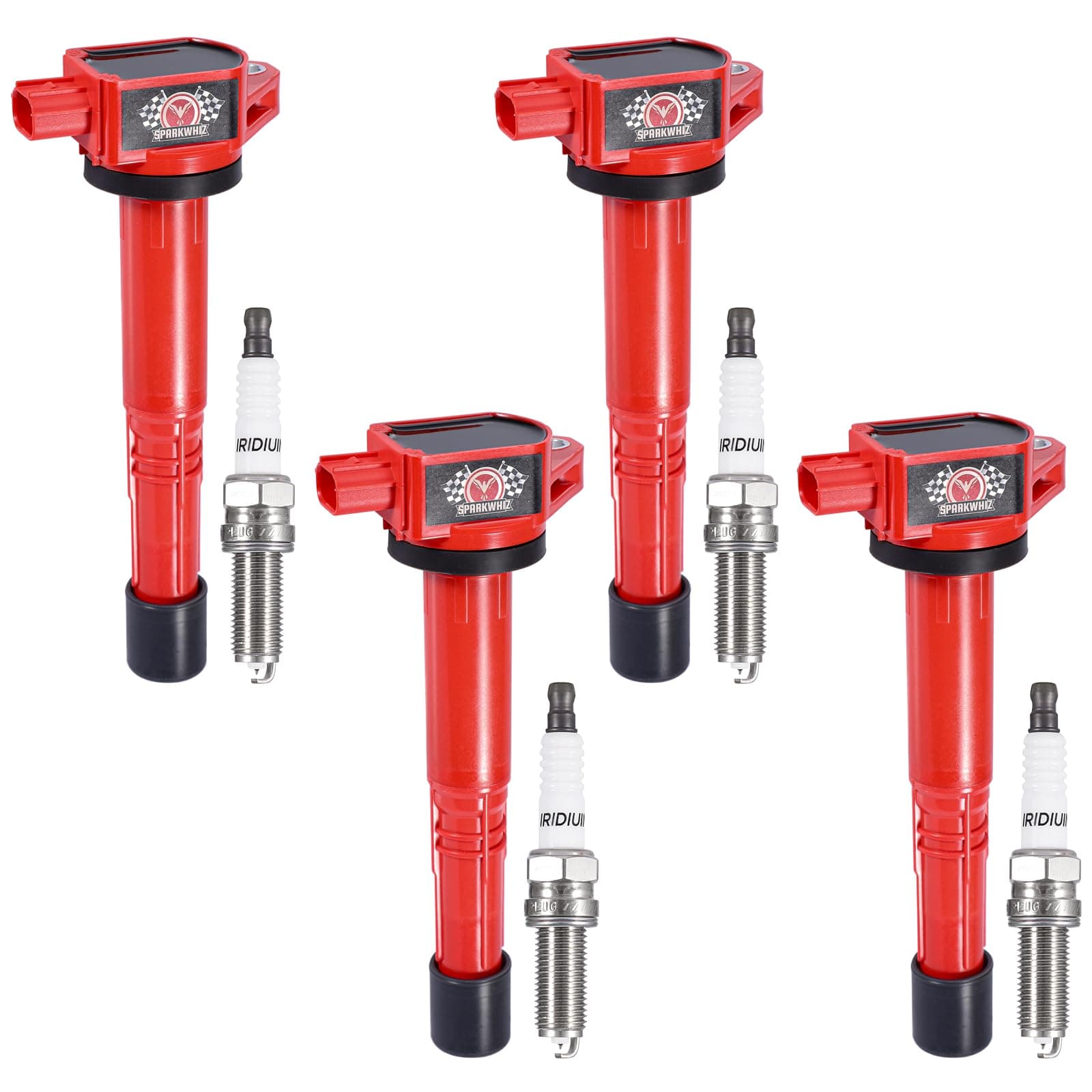 Ignition Coil Pack UF602 and Iridium Spark Plugs 97390 Compatible with Acura Honda ILX Accord Civic CR-V Crosstour 2008-2012, Replacement for UF602 C1662 30520-R40-007 5C1719