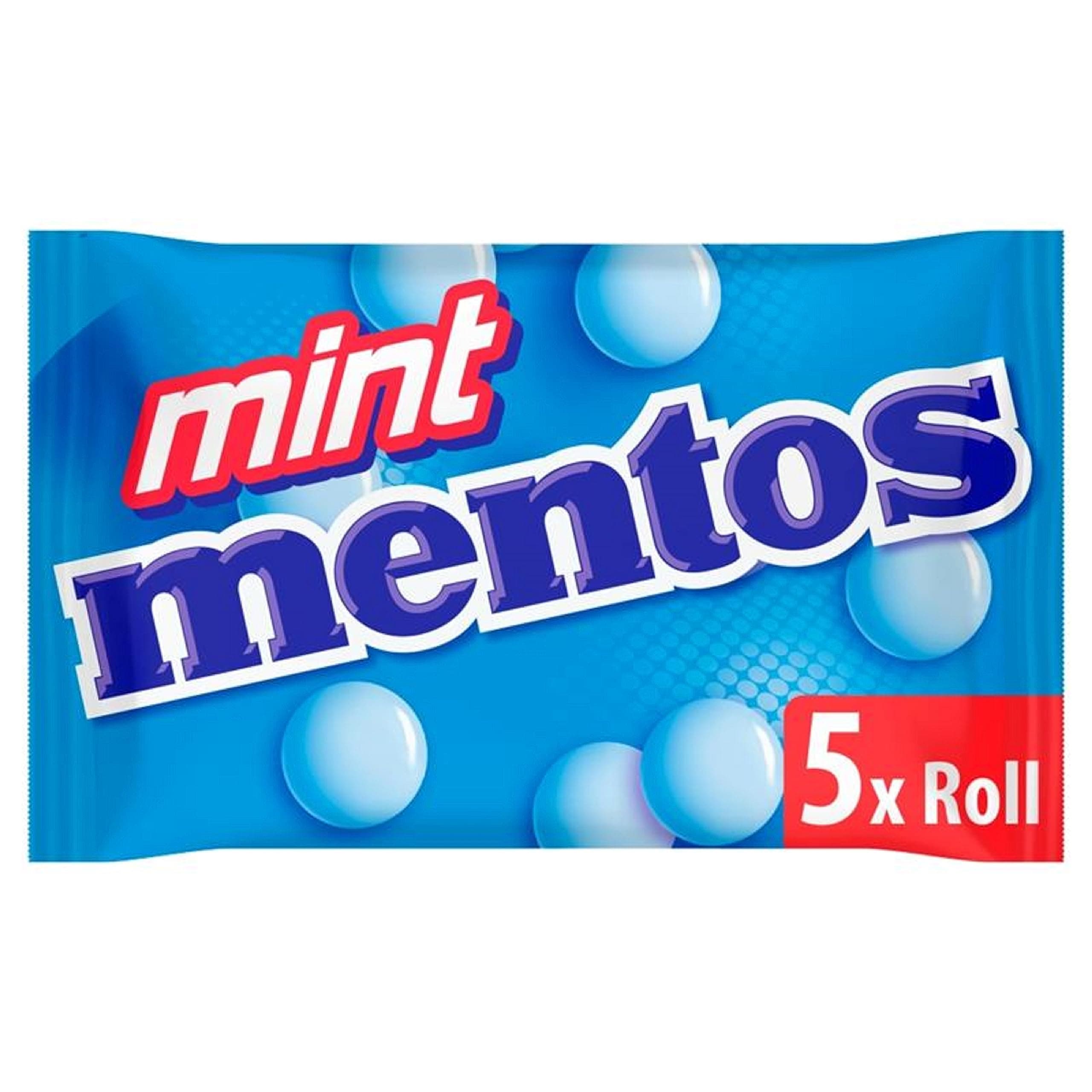 MENTOS - Soft Mints - Crisp Outer Shell and Soft Centre - Mint Flavour x 5 Rolls