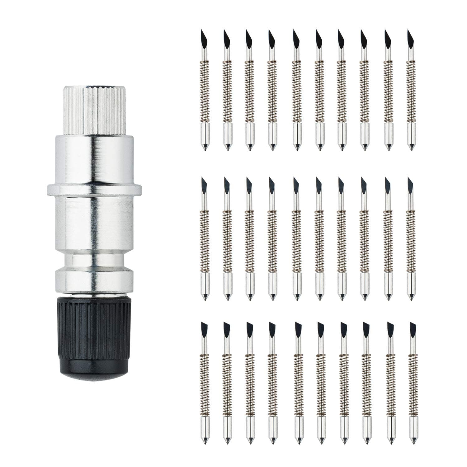 THANMAO CB09 CB09U Graphtec Cutting Blade Holder with 30pcs(30/45/ 60 Degree ) Vinyl Cutter Plotter Cutting Blades ,Base for Graphtec Cutting Plotter Vinyl Cutter Cameo