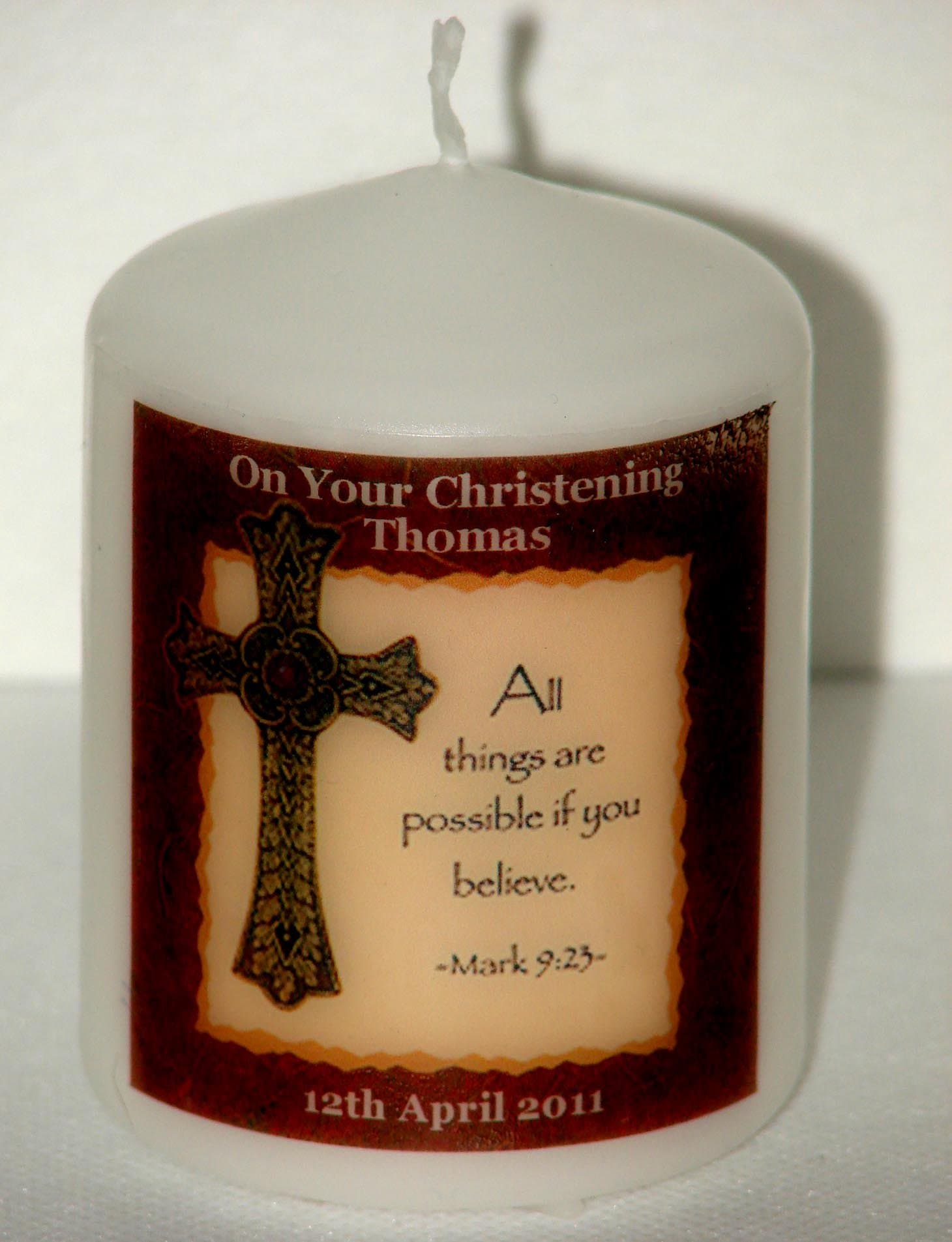 GFH PERSONALISED FIRST HOLY COMMUNION CROSS CANDLE.