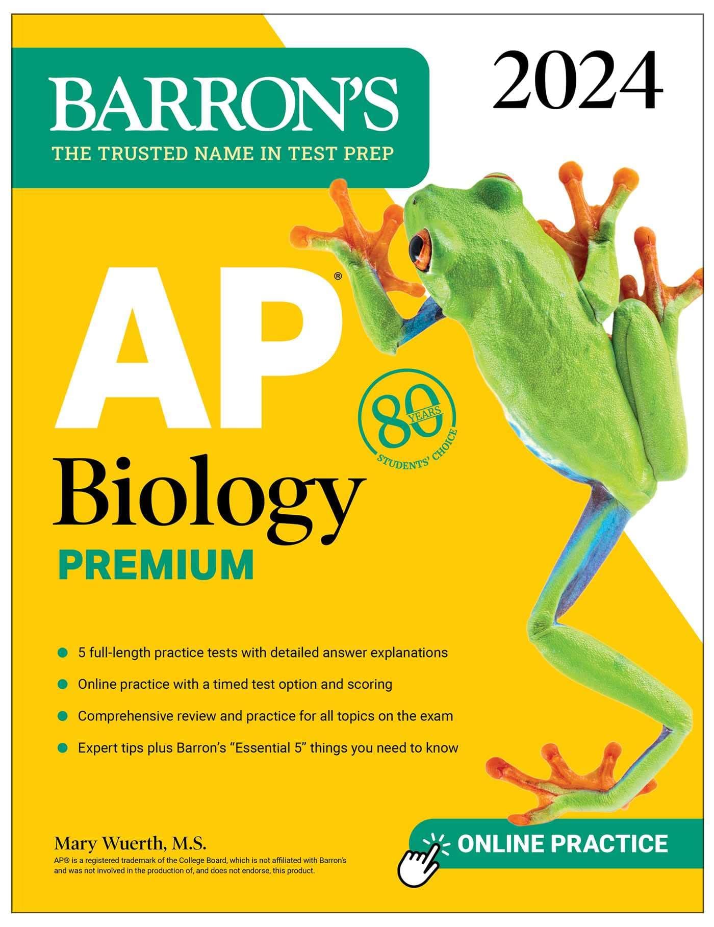 AP Biology Premium, 2024: Comprehensive Review With 5 Practice Tests + an Online Timed Test Option (Barron's AP Prep) Premium Edition