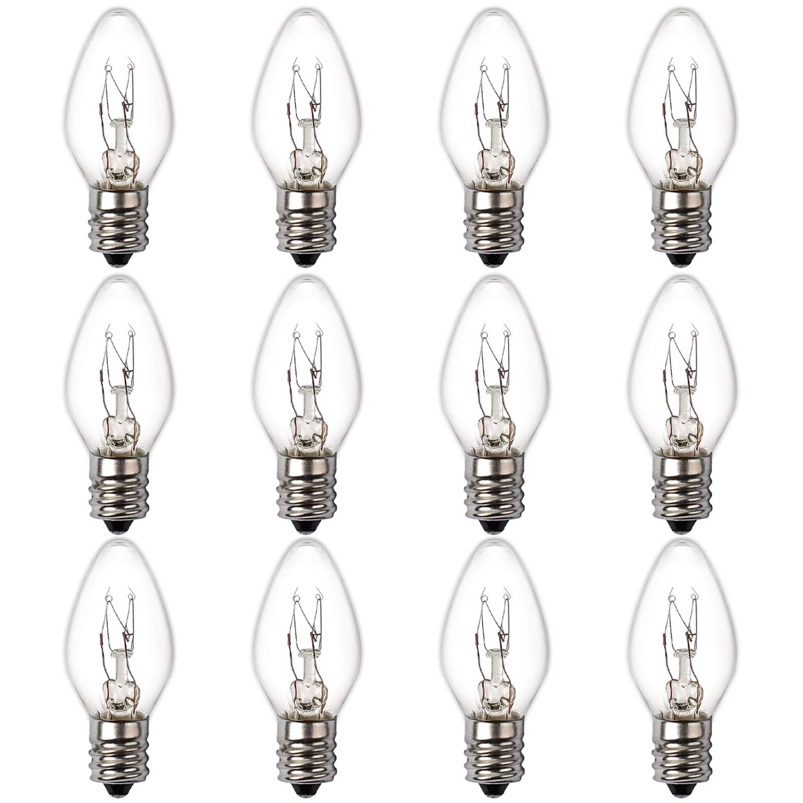 15 Watt Himalayan Salt Lamp Bulbs, 12Pack Dimmable Rock Salt Night Light Bulbs with E12 Base for Salt Lamps, Scentsy Warmer Wax Diffuser, Candle Warmers, Yellow