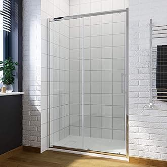 ELEGANT 1700mm Sliding Shower Screen Panel 8mm Premium Safety Easy Clean Glass for Bath Shower Enclosure Cubicle Door