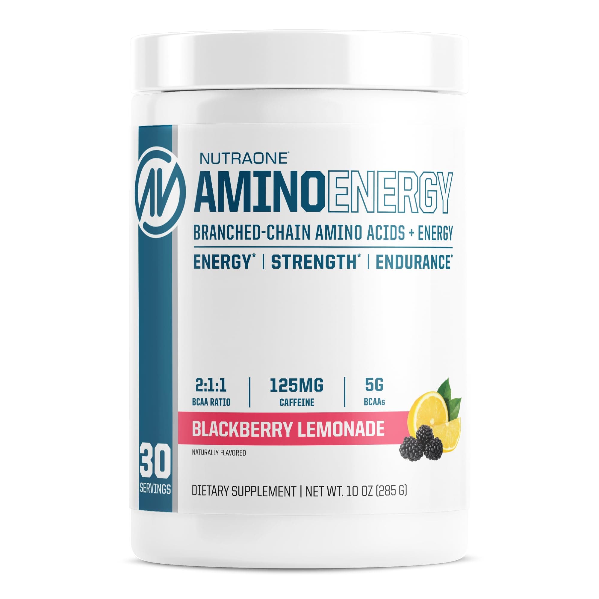 NutraOne Amino Energy BCAA Powder Pre-Workout Supplement with Caffeine Branched Chain Amino Acids to Help Fuel and Recover* (Berry Lemonade - 30 Servings)