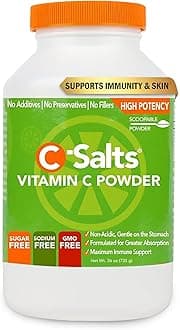 C-Salts Vitamin C Powder - 100% Pure Buffered Ascorbic Acid Powder for Daily Immune Support & Collagen Production - Stomach-Friendly Organic Vegan Non-GMO Sugar-Free - 84 Servings - Original, 8oz