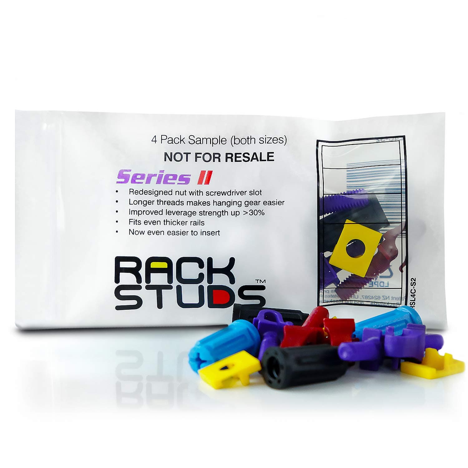 Rackstuds Series II 4-Pack Sample, Both Sizes/Colors