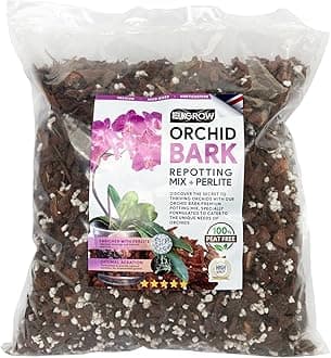 Specialized Orchid Bark Mix with Perlite - Perfect for Orchid Potting and Repotting - Enhances Drainage and Aeration (10L)