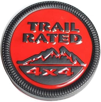 Trail Rated Emblem Sticker for Cars, Metal (Red)