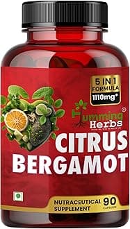 Humming Herbs Citrus Bergamot Capsules 15500mg | Supports Healthy Cholesterol & Heart Function | Enriched with Black Chokeberry, Olive Leaf & Black Pepper | 90 Veg Capsules