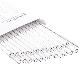 13 Inch Reusable Clear Plastic Straws Extra Long for 32 OZ-100 OZ Tall Water Bottle Mug Tumblers Rambler Mason Jar 12packs with One Brush (13inch,Clear)