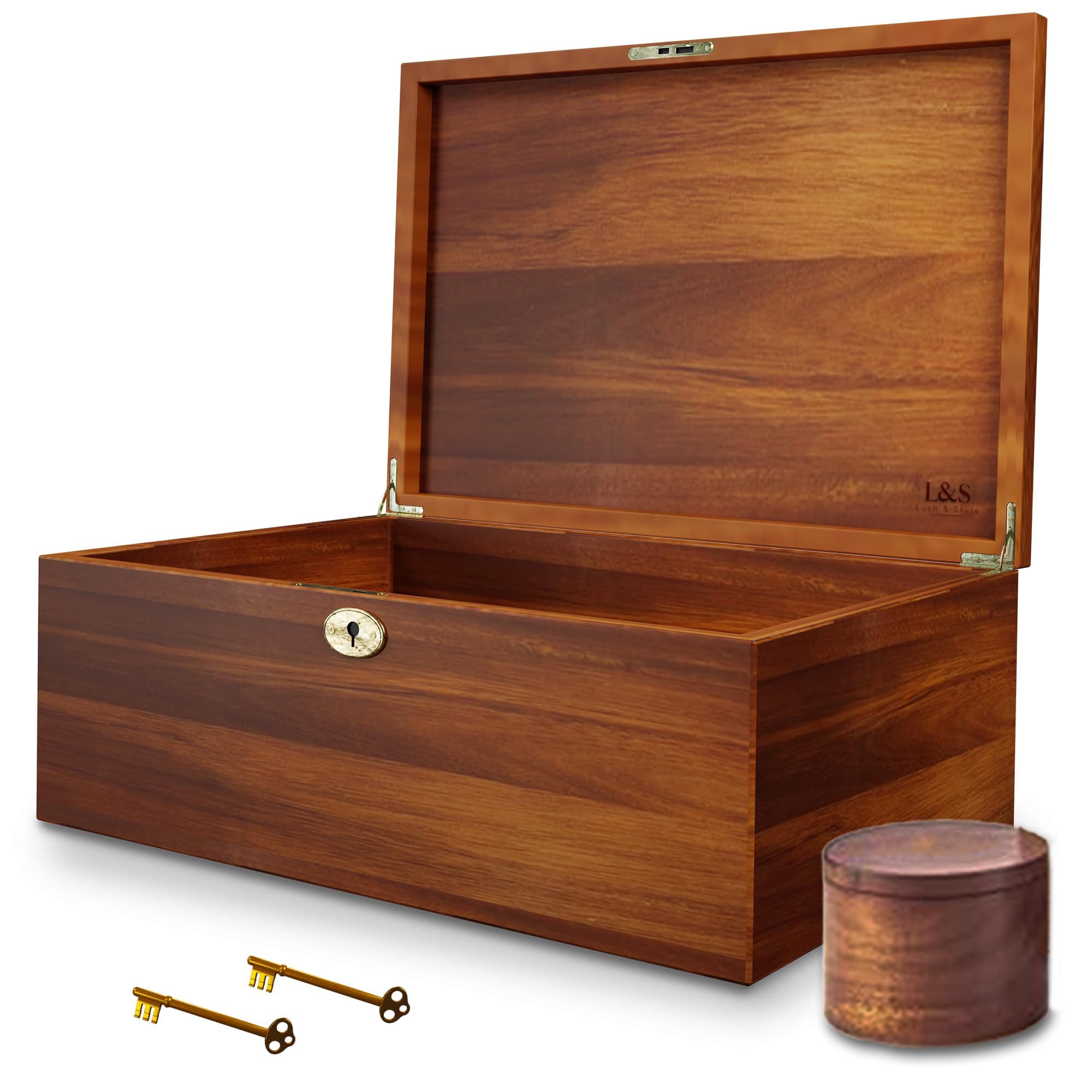 Home Decorative storage wooden box with hinged lid and locking key Large 11X9X5 Keepsake Storage Box Perfect for Jewelry, Baby Gifts Or Weddings, Decorative Box, Memory Box or Wood Box