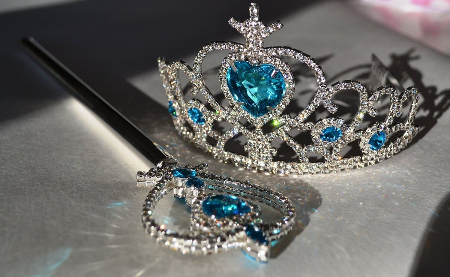 Princess Tiara and Crown, Silver-Plated and Made with Real Crystal Stones