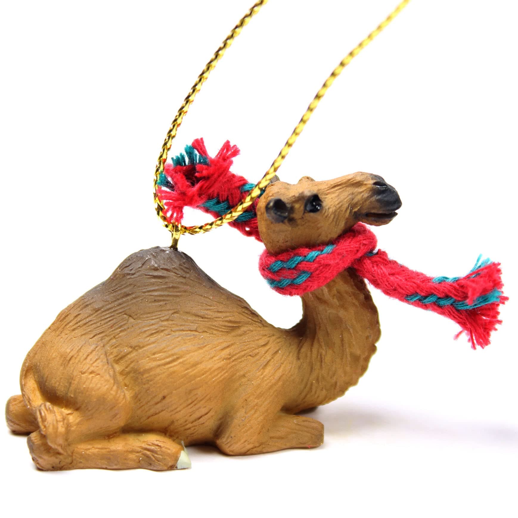 Camel Tiny Miniature One Christmas Ornament Dromedary - Delightful! (Gold)