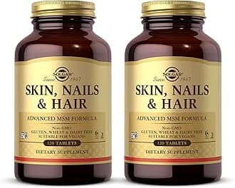 SolgarSkin, Nails & Hair - 120 Tablets, Pack of 2 - Advanced MSM Formula - Non GMO, Vegan, Gluten & Dairy Free - 120 Total Servings
