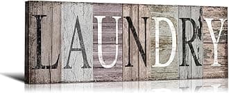 YOUHONG Laundry Room Wall Decor Art Sign - Farmhouse Rustic Decor with Wooden Frame, Lightweight for Laundry Room, Bathroom - Vintage Rustic Farmhouse Wall Art Ready to Hang (17''W x 6''H)