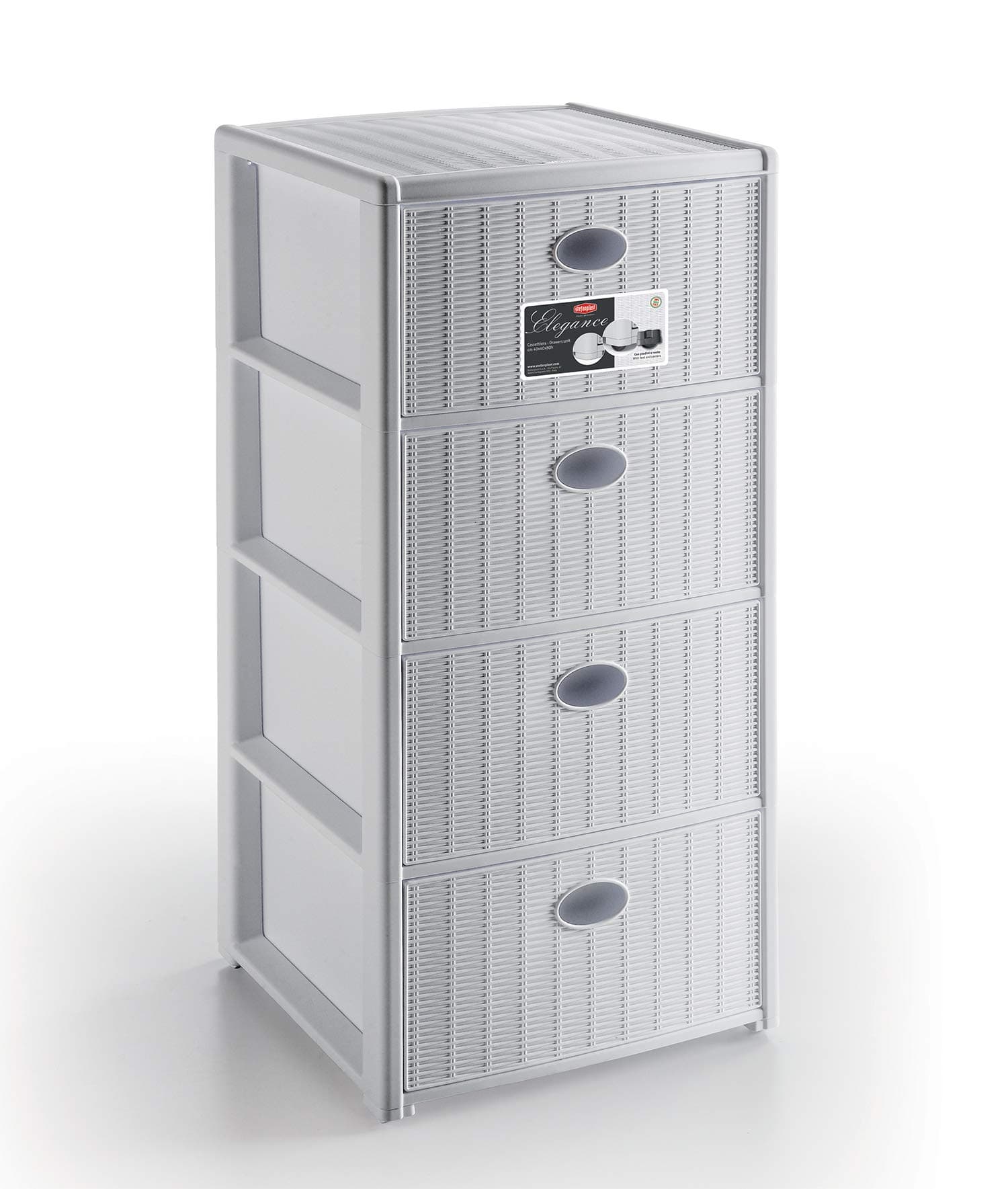 StefanplastElegance Drawers Unit, White, 40 x 40 x 80 cm