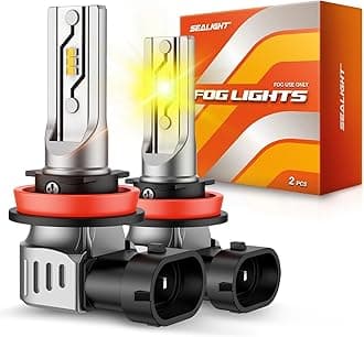 H11 LED Fog Light Bulbs Yellow, 12000LM H8 H16 H11 Yellow LED Fog Light Bulb 600% Brightness, 1:1 Size 100% Successful Installation for Trucks Cars, 3000K Amber Yellow, Interior Lighting