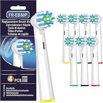 8 Pcs Replacement Heads Compatible with Braun Oral B Pro 1000/7000/9600/5000/8000, Intelligent Cleaning Brush Heads Refills for Genius X and Smart 1500 Electric Toothbrush (White)