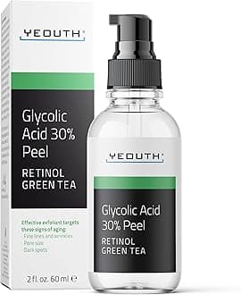Glycolic Acid Peel for Face, At Home Exfoliator Aha 30% Glycolic Acid Face Peel with Retinol, Designed to Refresh & Smooth the Appearance of Skin 60ml