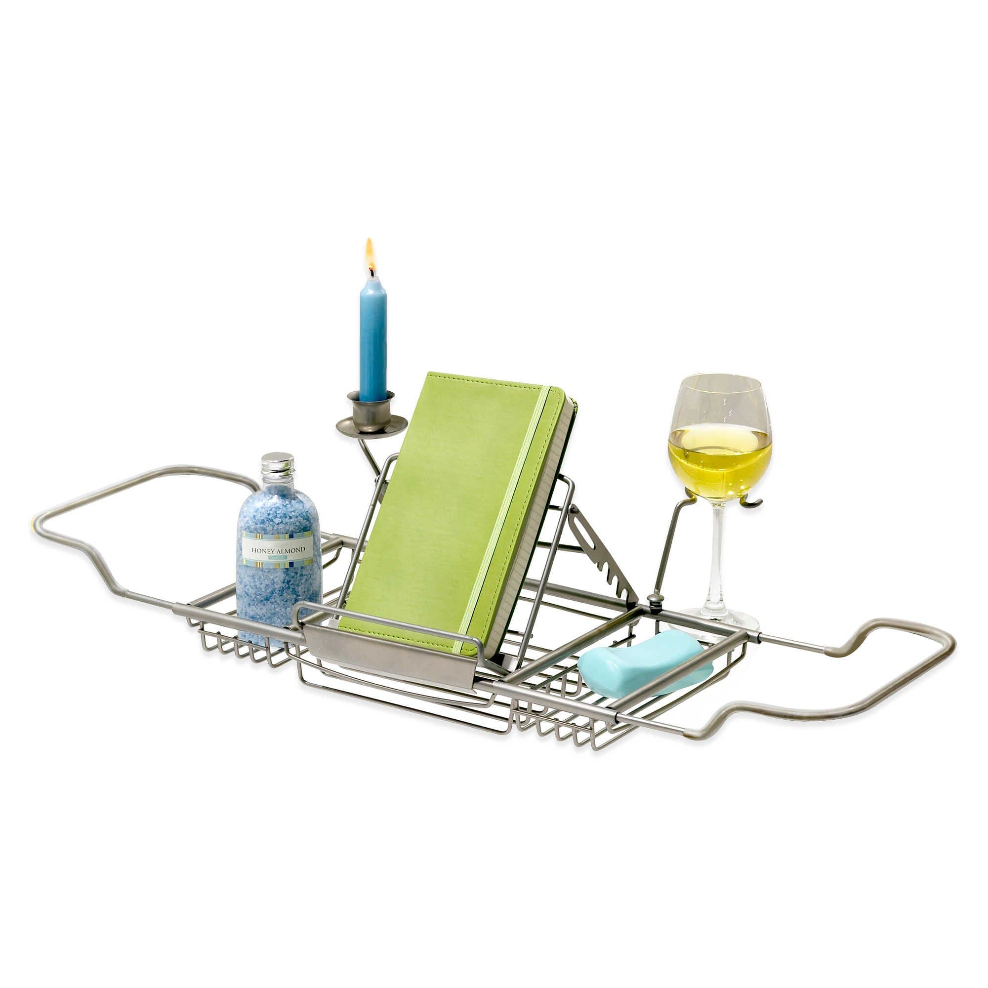 Over Tub Caddy by Spa Creations Satin Nickel Finish Adjustable