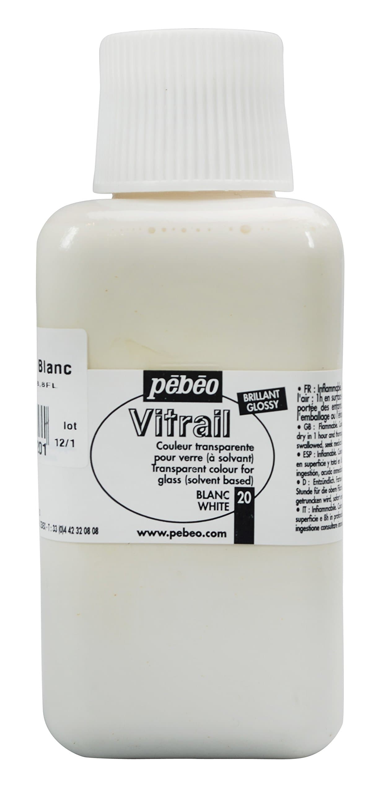 Vitrail, Stained Glass Effect Paint, 250 ml Bottle - White, 8.45 Fl Oz (Pack of 1)