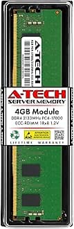 A-Tech 4GB DDR4 2133MHz PC4-17000 ECC RDIMM 1Rx8 Single Rank 1.2V ECC Registered DIMM 288-Pin Server & Workstation RAM Memory Upgrade Module (A-Tech Enterprise Series)